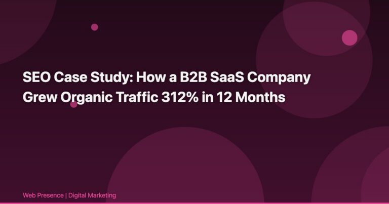 SEO Case Study: How a B2B SaaS Company Grew Organic Traffic 312% in 12 Months